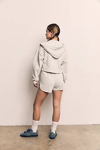 Cropped Zip Up Hoodie
