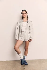Cropped Zip Up Hoodie