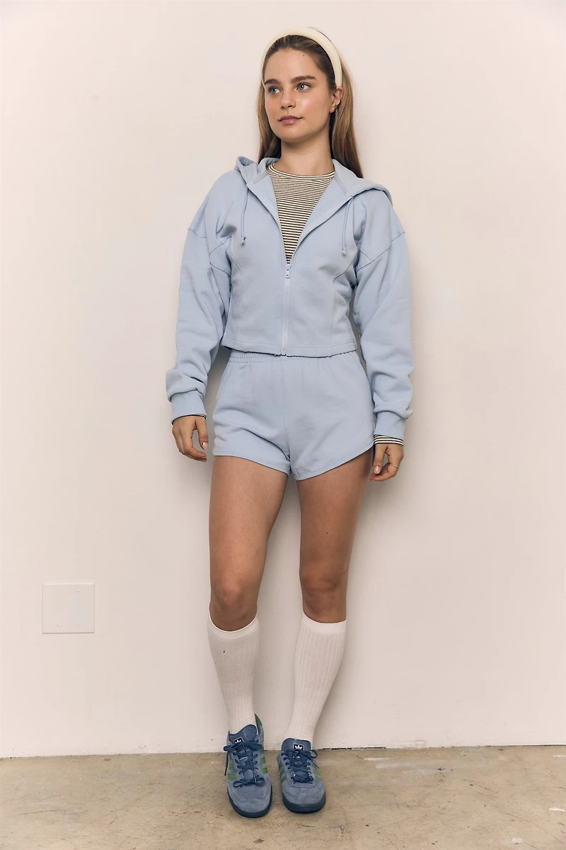 Crop Zip Up Hoodie