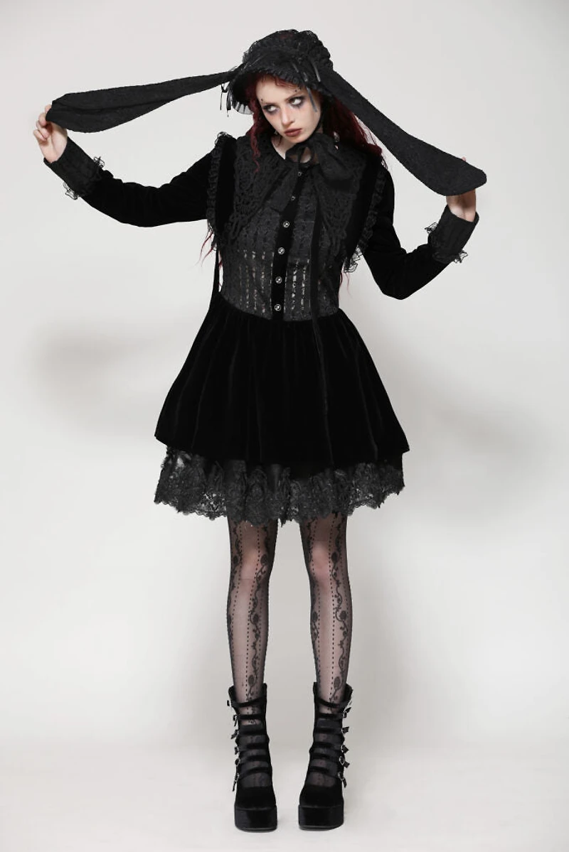 Dark Bunny Ears Bonnet