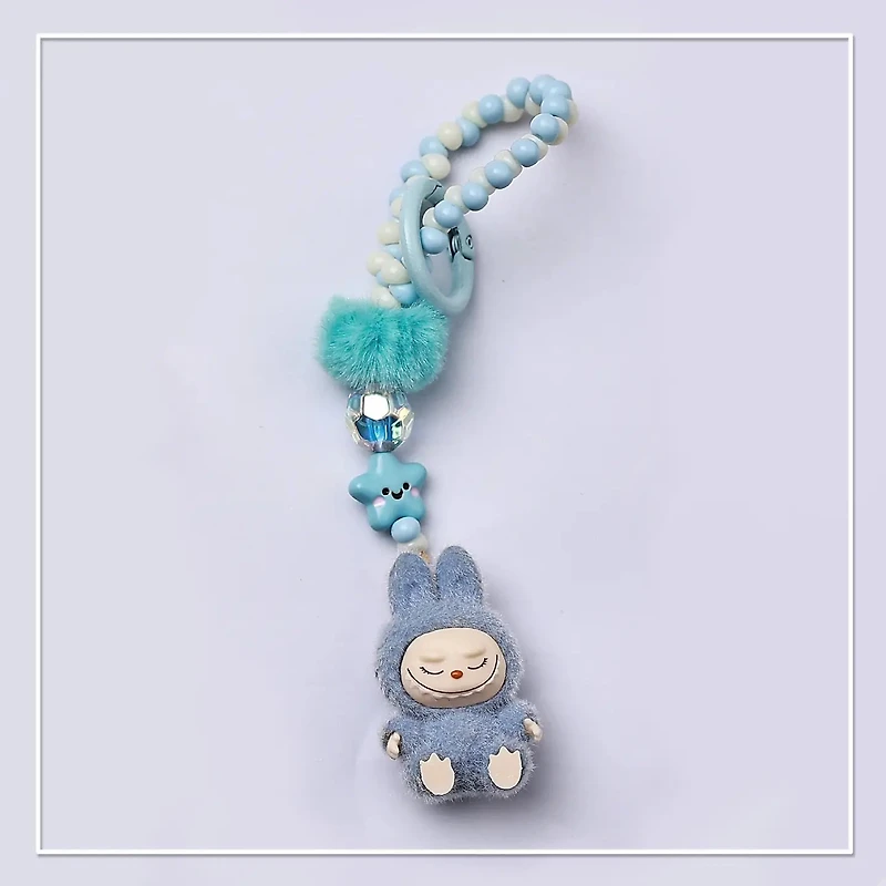 FLOCKED MINI MONSTER KEYCHAIN