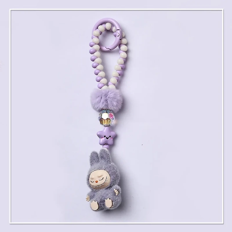 FLOCKED MINI MONSTER KEYCHAIN