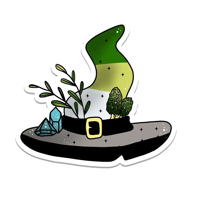 Agender Witch Hat Sticker