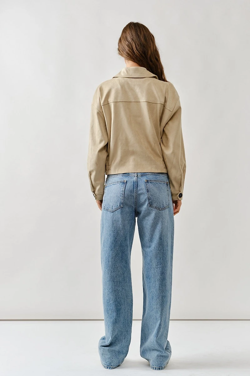 Trench Faux Suede Half Jacket