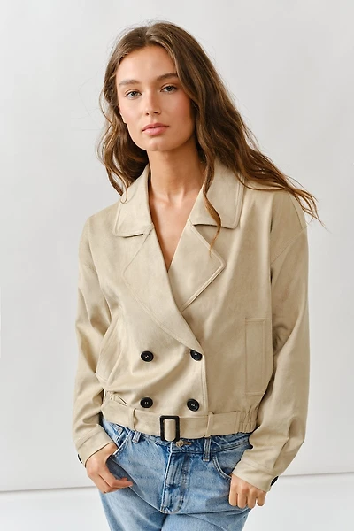 Trench Faux Suede Half Jacket