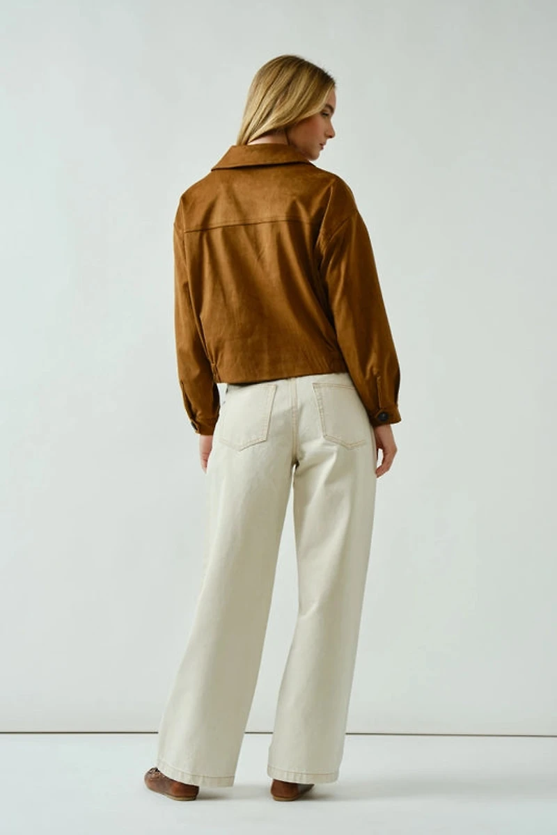 Trench Faux Suede Half Jacket