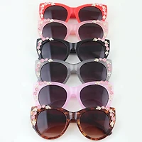 Bedazzled Flower Cateye Sunglasses