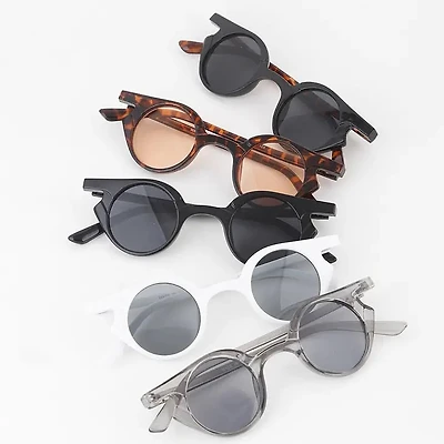 Wide Tinted Round Sunglasses