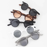 Wide Tinted Round Sunglasses