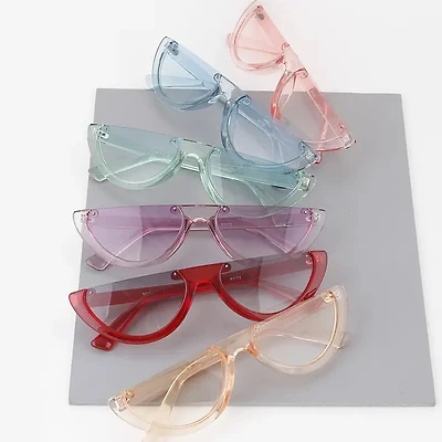 Bright Straight Half Rim Sunglasses