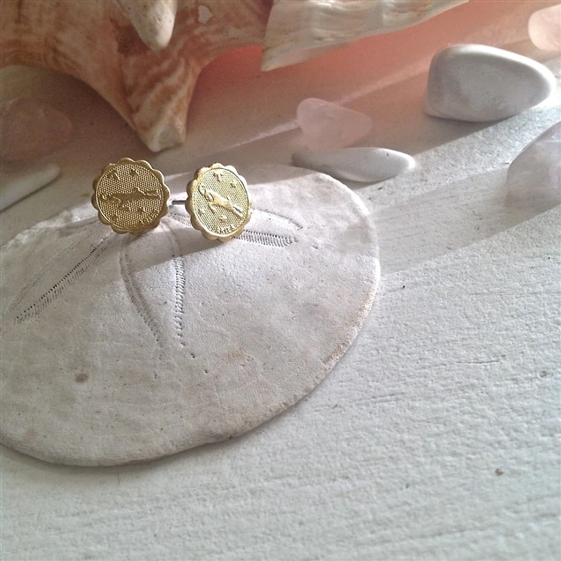 Aries Zodiac Stud Earrings