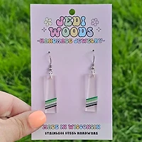 Aromantic Acrylic Pride Flag Earrings