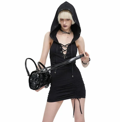 Studded Bag With Side Skull Face