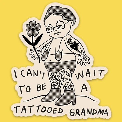 Tattooed Grandma Sticker