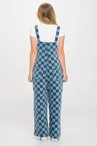 70s Checkered Flared Overall