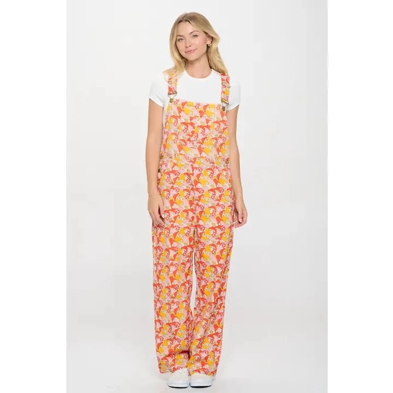 Wild Mushroom Print Overall