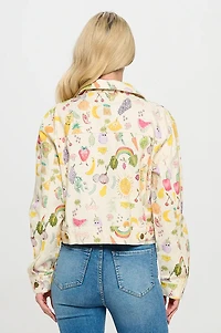 Fruits And Veggies Print Jacket