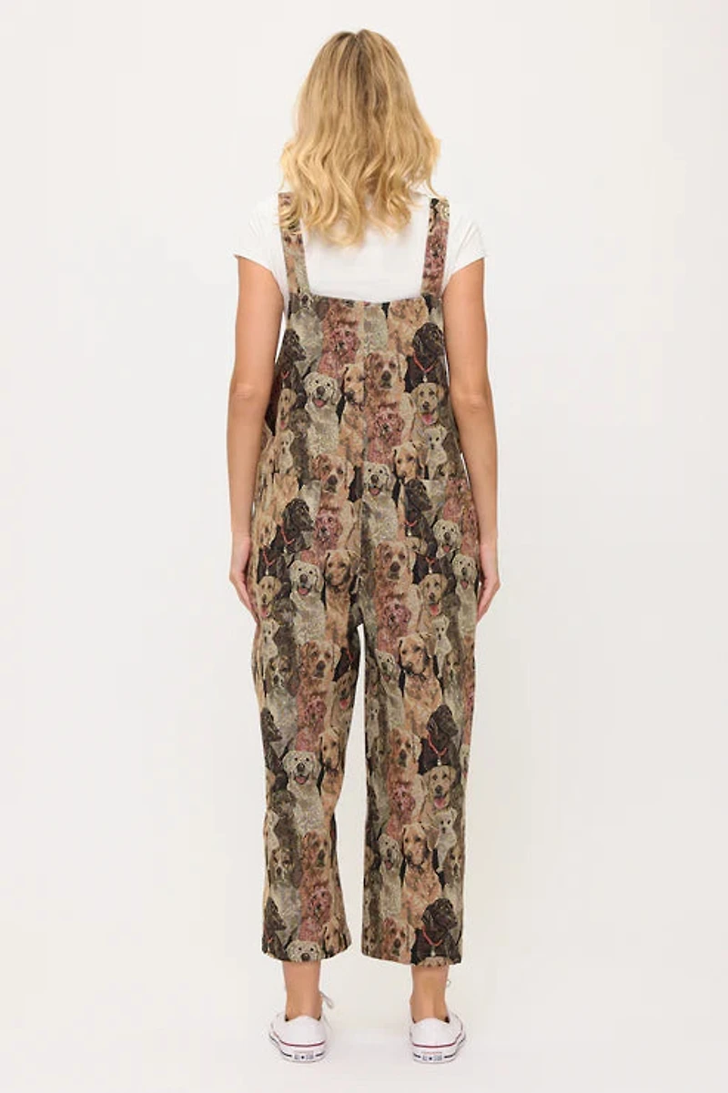 Dogs Collage Print Overalls
