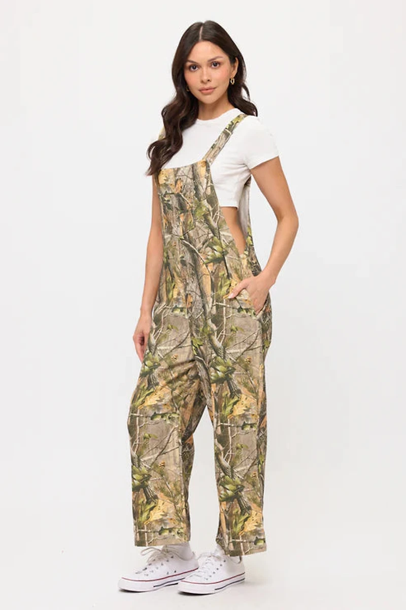 Forest Camoflage Print Overalls