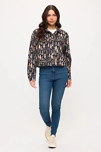 Colorful Cat Print Jacket