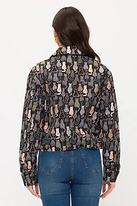 Colorful Cat Print Jacket