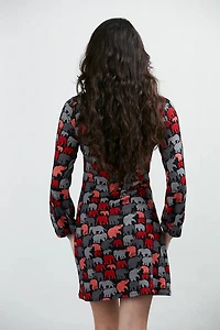 Elephant Print Winter Tunic Dress