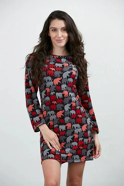 Elephant Print Winter Tunic Dress