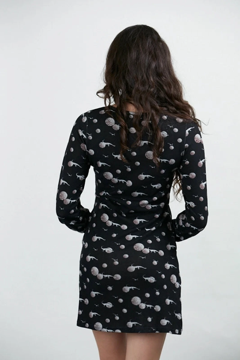 Dino Print Sweater Dress