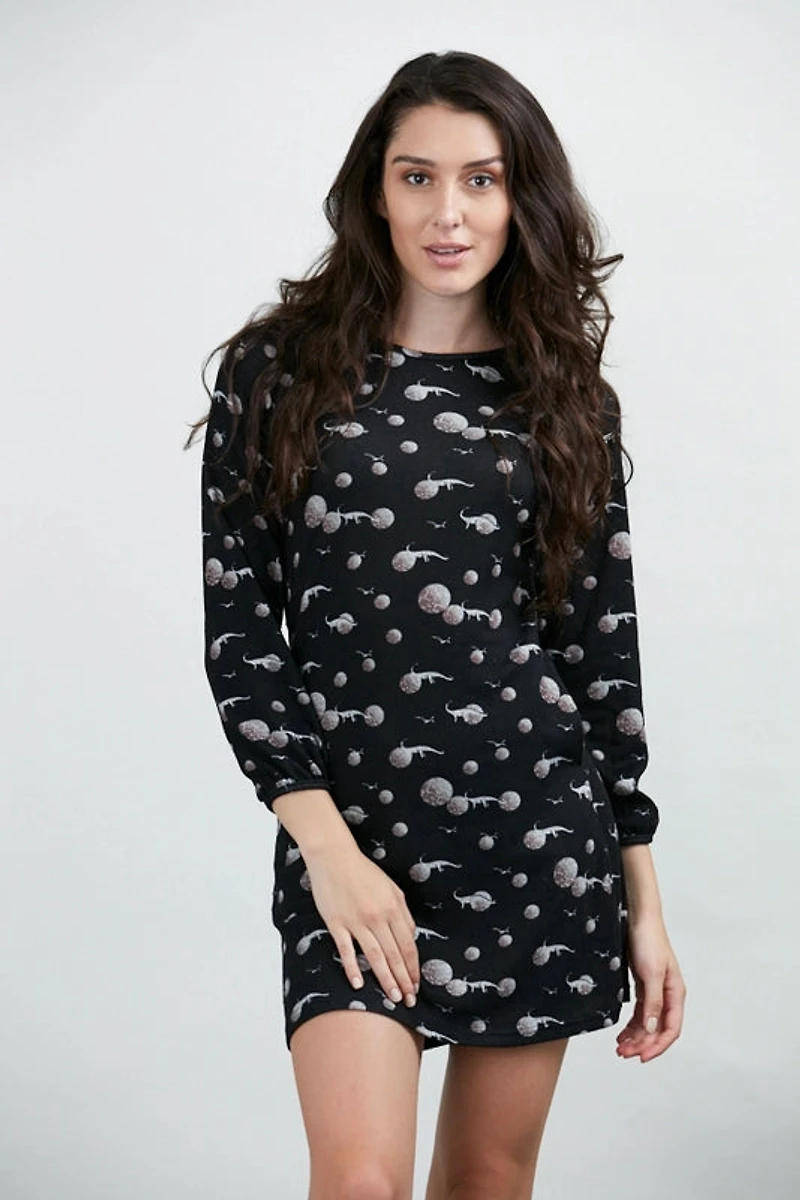 Dino Print Sweater Dress
