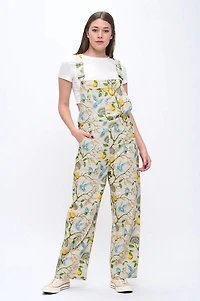 Lemon Blossoms And Humming Bird Print Overalls