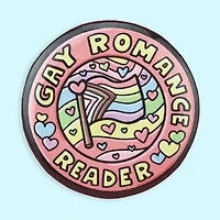 Gay Romance Reader Pinback Button