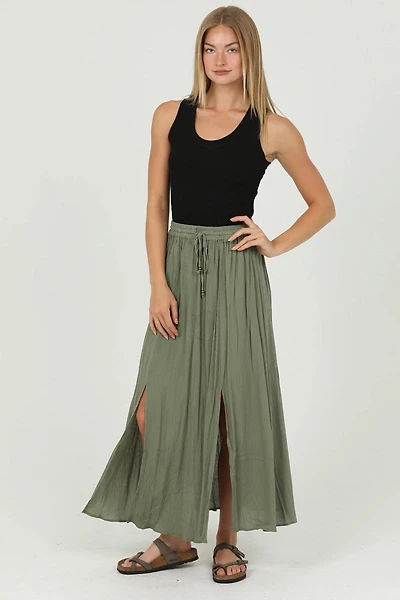 Double Slit Maxi Skirt