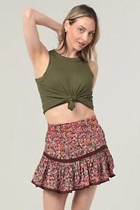 Black Floral Skort