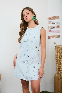 Floral Button Down Denim Dress