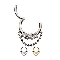 16g Ball Chain With 3 Prong Gems