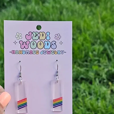 Bar Rainbow Pride Earrings