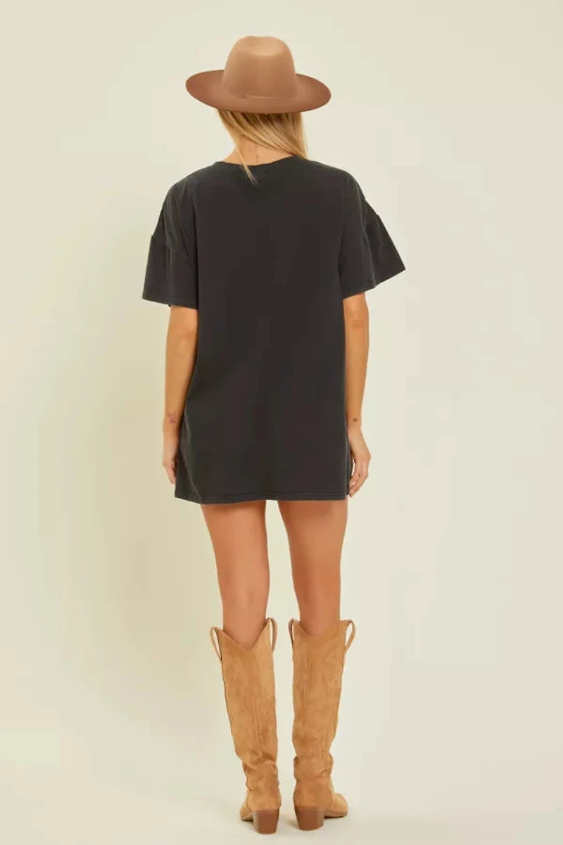 T-Shirt Dress W Smiley Patch Detail