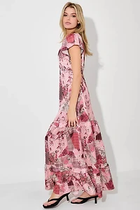 Pink Multi Print Maxi Dress