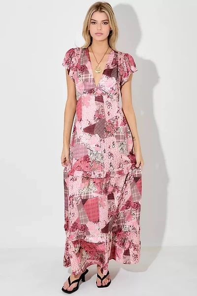 Pink Multi Print Maxi Dress