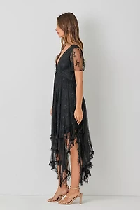 Embellished Lace Hem Dress