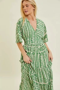 Plant Print Maxi Dress