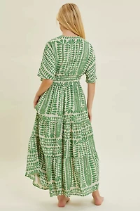 Plant Print Maxi Dress