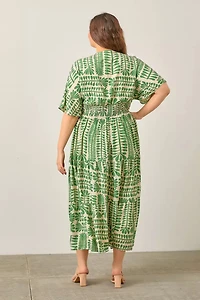 Plant Print Maxi Dress