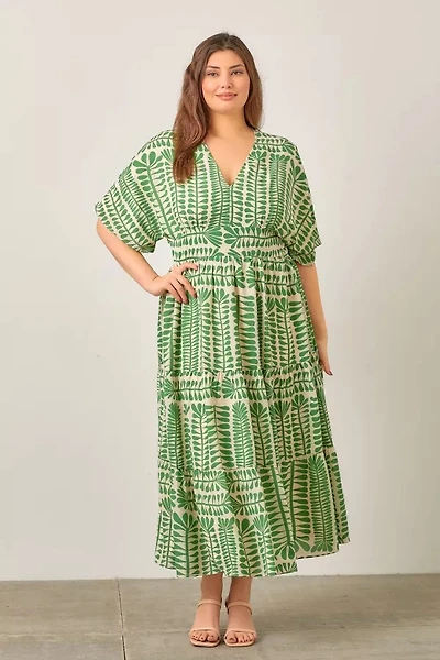 Plant Print Maxi Dress