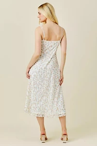 Printed Lace Midi Dress