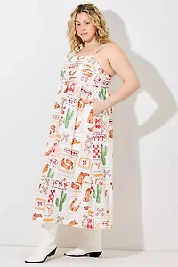 Western Print Maxi Dress
