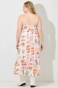 Western Print Maxi Dress
