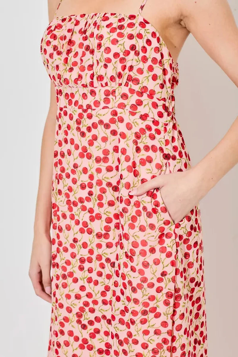 Cherry Print Maxi Dress