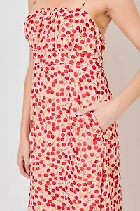 Cherry Print Maxi Dress