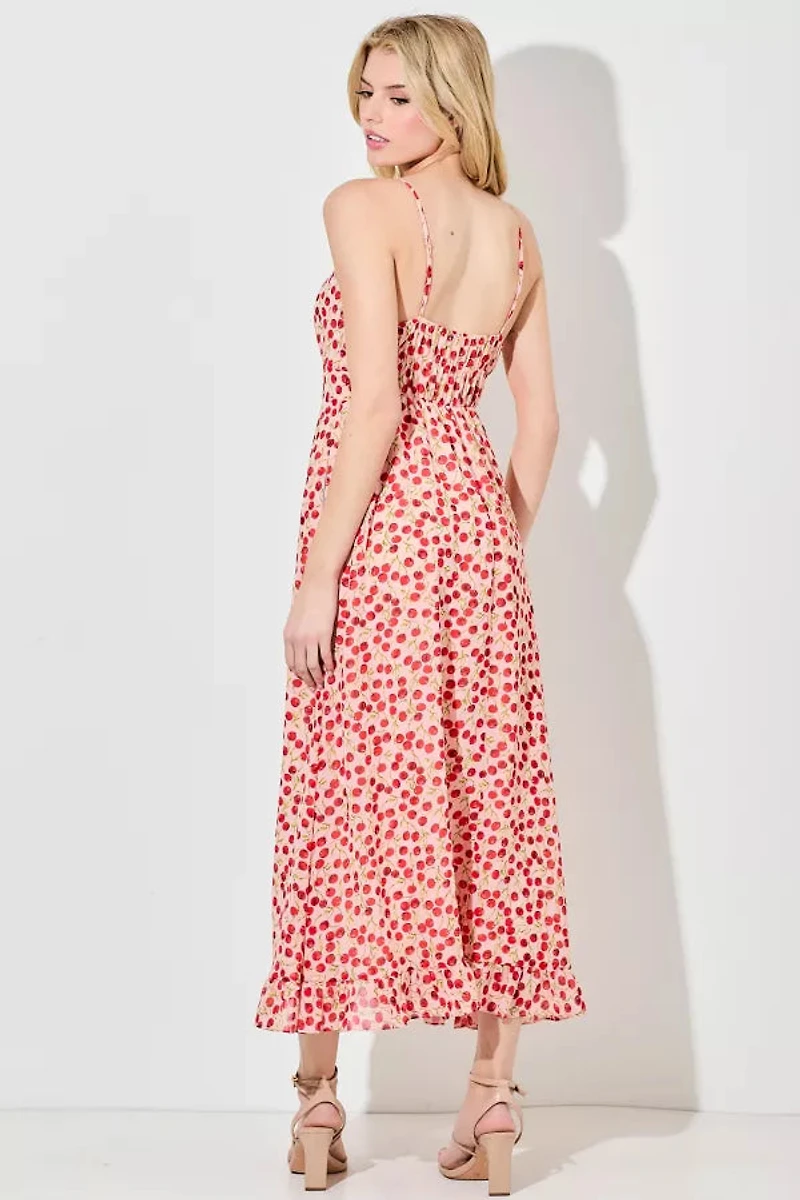 Cherry Print Maxi Dress